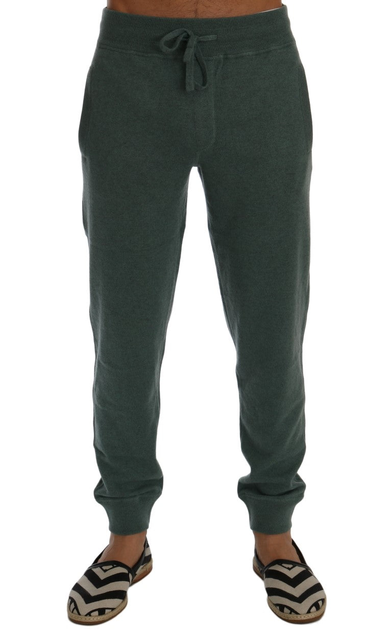 Dolce & Gabbana Elegant Green Cashmere Sport Men's Pants