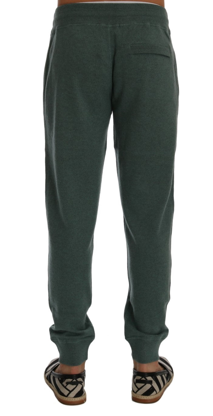 Dolce & Gabbana Elegant Green Cashmere Sport Men's Pants