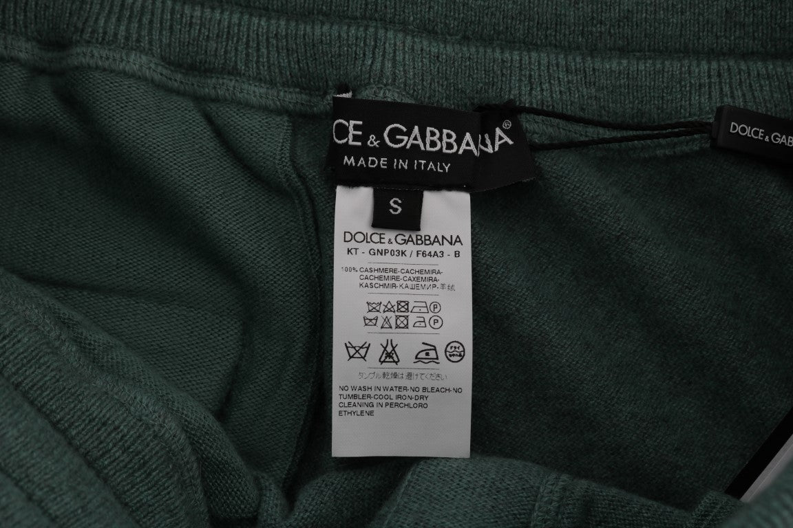 Dolce & Gabbana Elegant Green Cashmere Sport Men's Pants