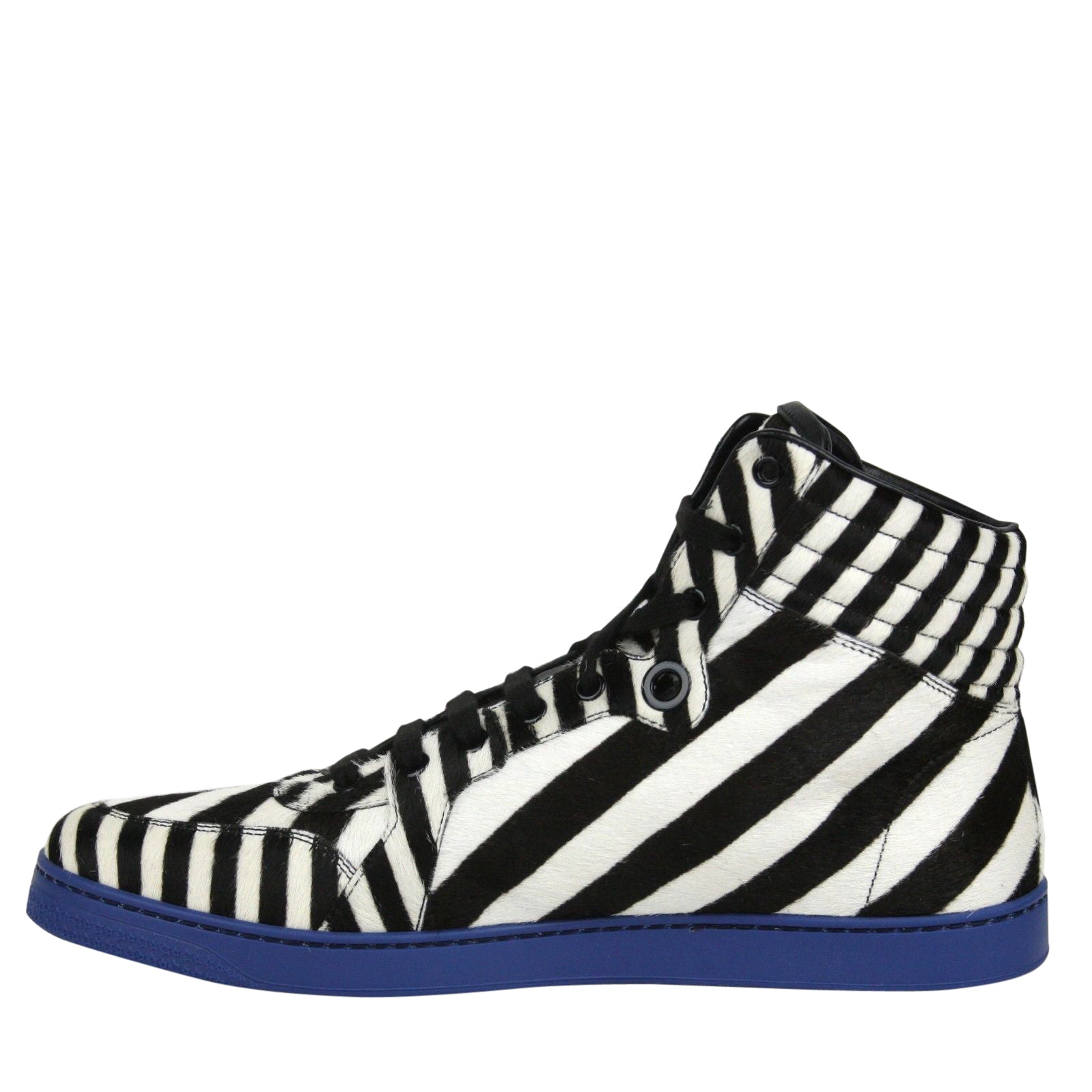 Gucci Men's Multi-Color Zebra Print Calf Hair High top Sneaker