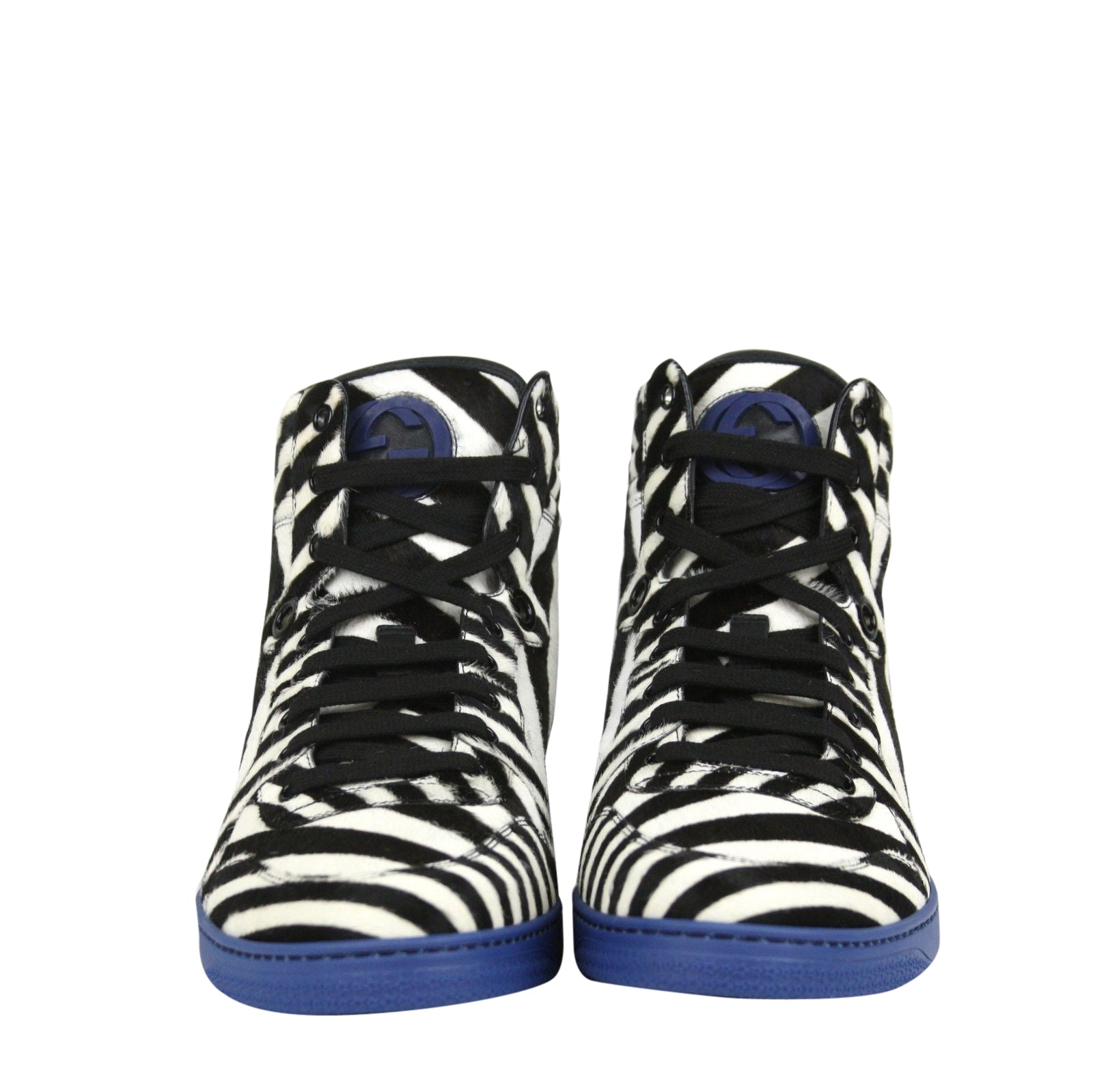 Gucci Men's Multi-Color Zebra Print Calf Hair High top Sneaker