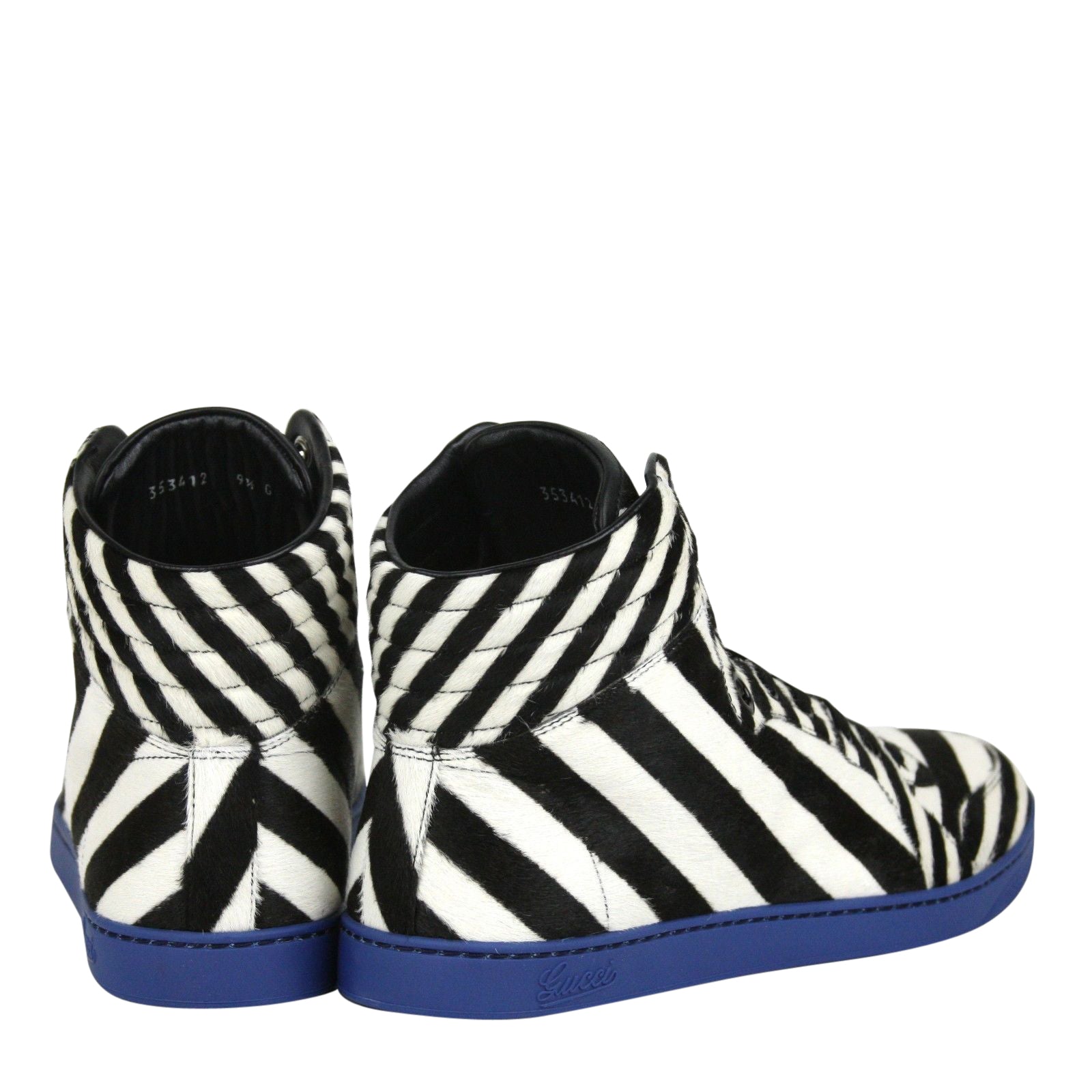 Gucci Men's Multi-Color Zebra Print Calf Hair High top Sneaker