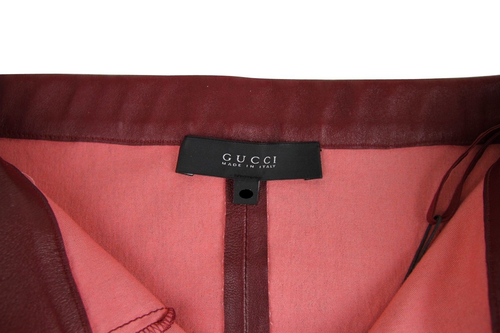 Gucci Women's Leggings Stretch Burgundy Lamb Leather Pant (38)