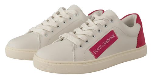 Dolce & Gabbana Elegant White Leather Low-Top Women's Sneakers