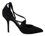 Dolce & Gabbana Elegant Ankle Strap Suede Women's Heels