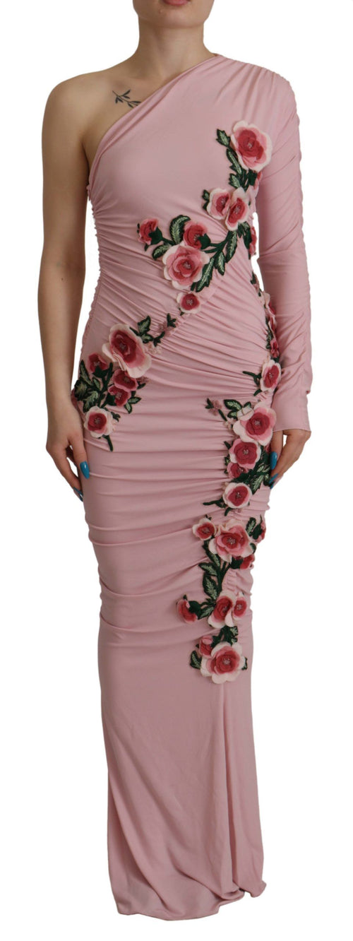 Dolce & Gabbana Elegant Pink One Shoulder Bodycon Women's Dress