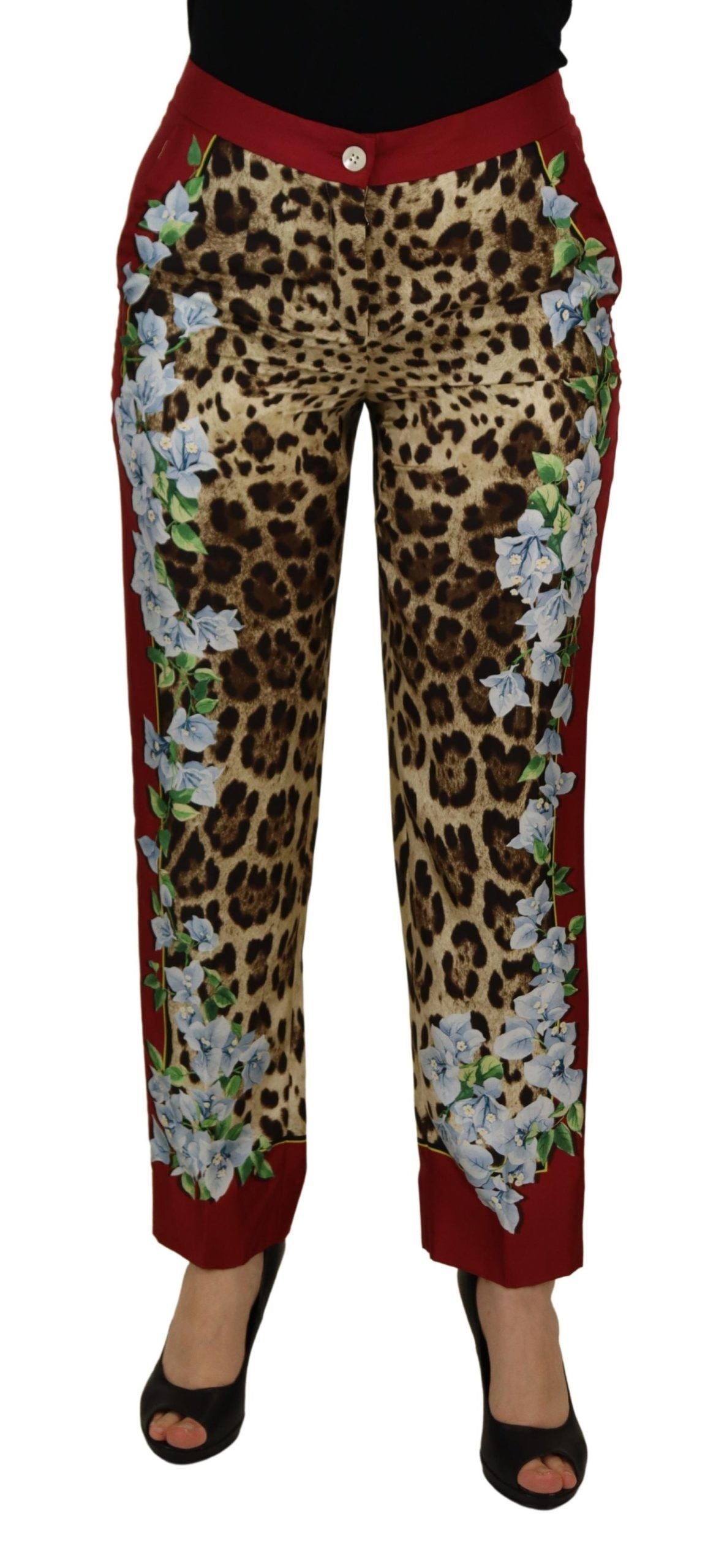 Dolce & Gabbana Elegant Multicolor High Waist Silk Women's Pants