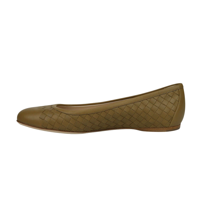 Bottega Veneta Women's Intrecciato Brown Leather Flat Slippers (39.5 EU / 9.5 US)