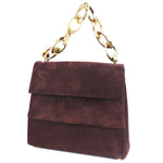 Salvatore Ferragamo Burgundy Suede Handbag (Pre-Owned)