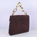 Salvatore Ferragamo Burgundy Suede Handbag (Pre-Owned)