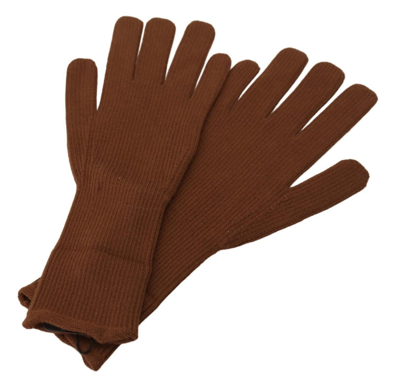 Dolce & Gabbana Elegant Brown Cashmere Winter Men's Gloves