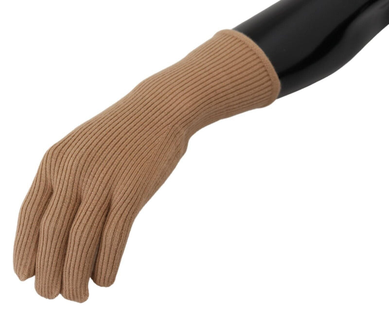 Dolce & Gabbana Elegant Beige Cashmere Winter Men's Gloves