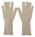 Dolce & Gabbana Elegant White Cashmere Men's Gloves