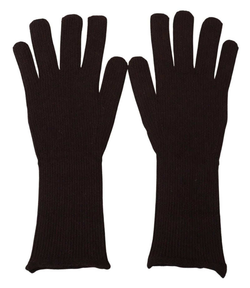 Dolce & Gabbana Elegant Silk Cashmere Brown Men's Gloves