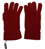 Dolce & Gabbana Elegant Red Cashmere Winter Men's Gloves