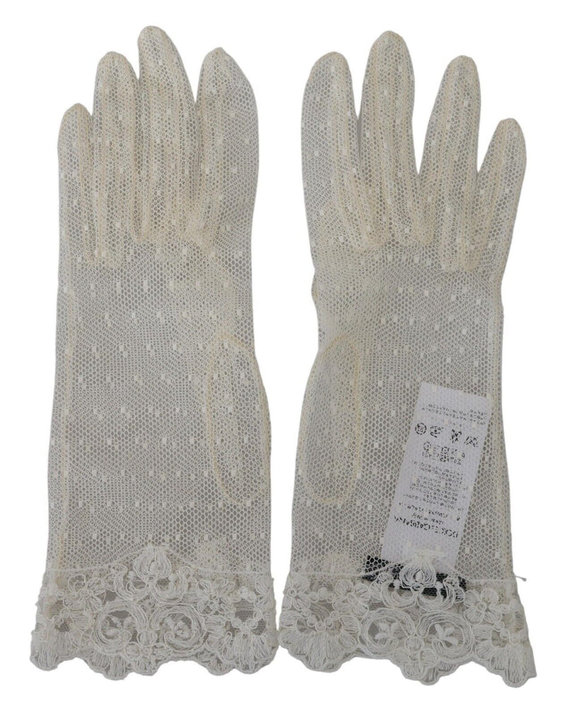 Dolce & Gabbana Chic White Wrist Length Women's Gloves