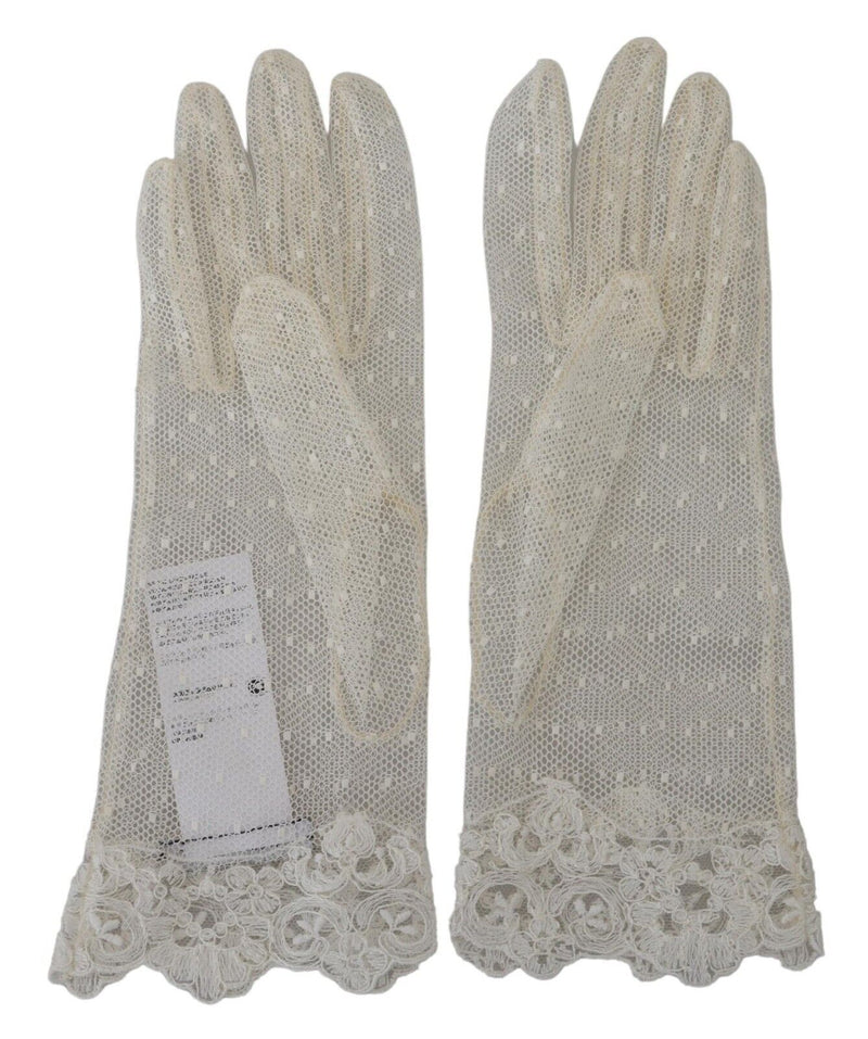 Dolce & Gabbana Chic White Wrist Length Women's Gloves