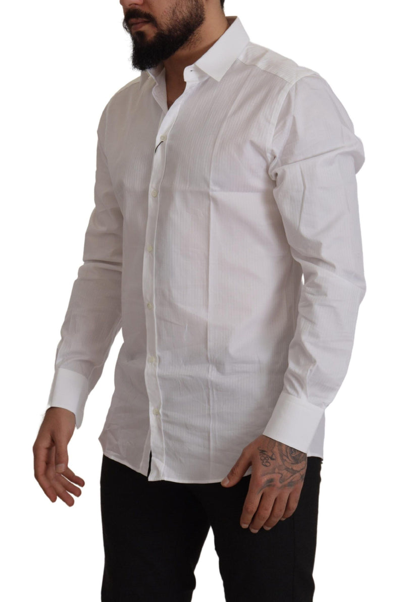 Dolce & Gabbana Elegant White Cotton Dress Men's Shirt