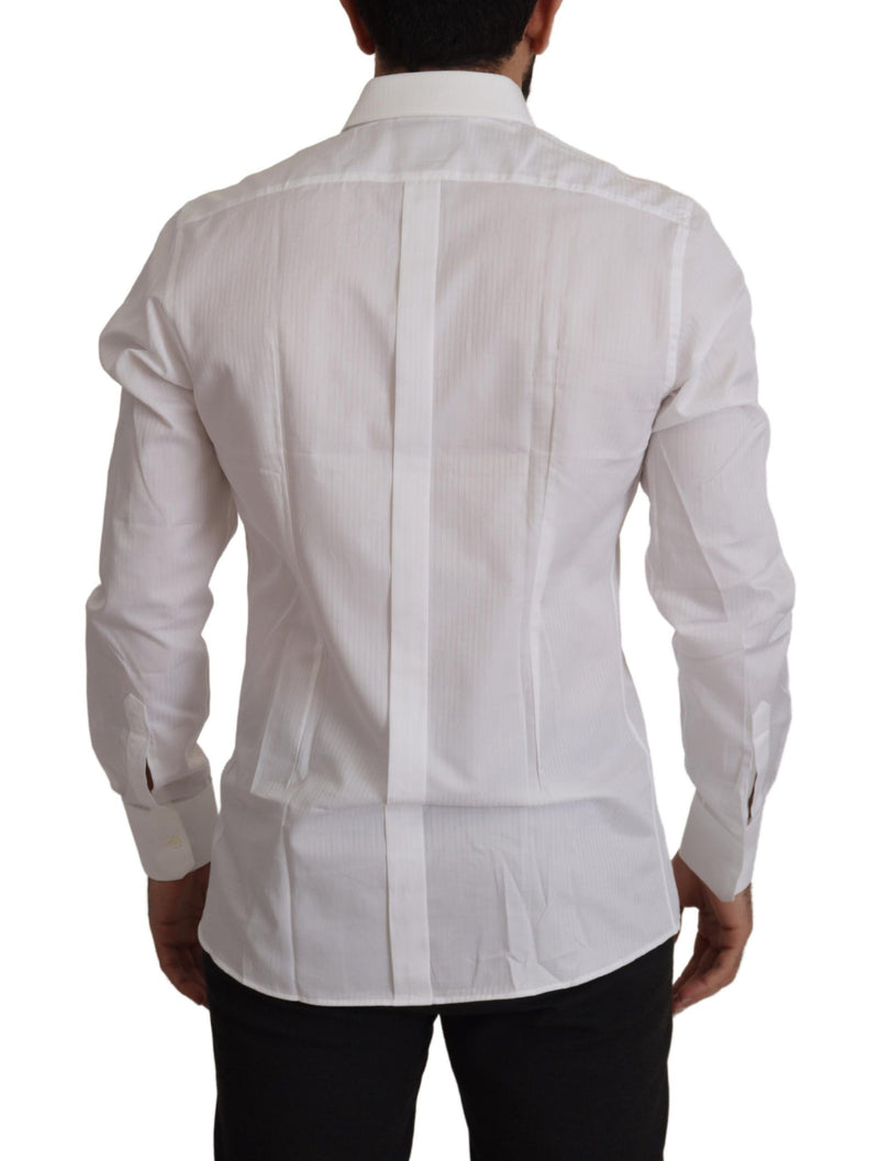 Dolce & Gabbana Elegant White Cotton Dress Men's Shirt