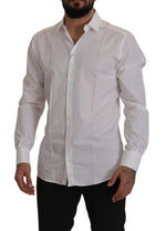 Dolce & Gabbana Elegant White Cotton Dress Men's Shirt