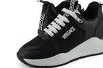 Versace Elegant Monochrome Leather Women's Sneakers