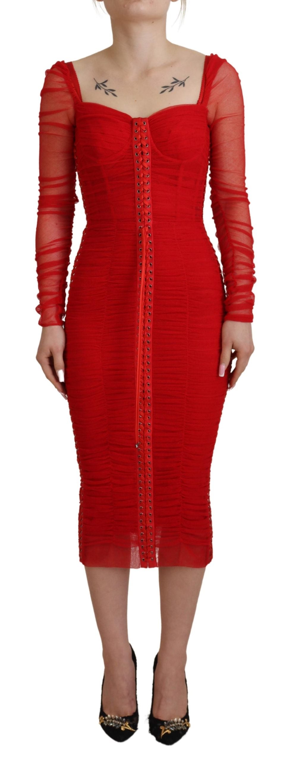 Dolce & Gabbana Elegant Red Bodycon Sheath Women's Dress