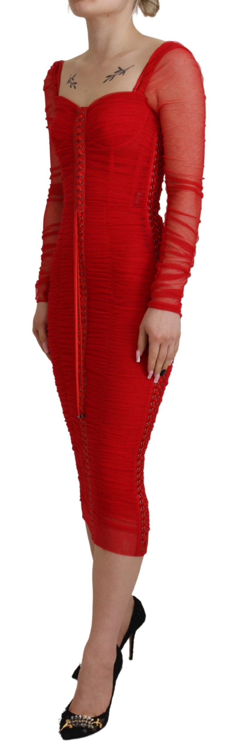 Dolce & Gabbana Elegant Red Bodycon Sheath Women's Dress