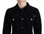 Dolce & Gabbana Chic Leopard Pattern Denim Women's Jacket