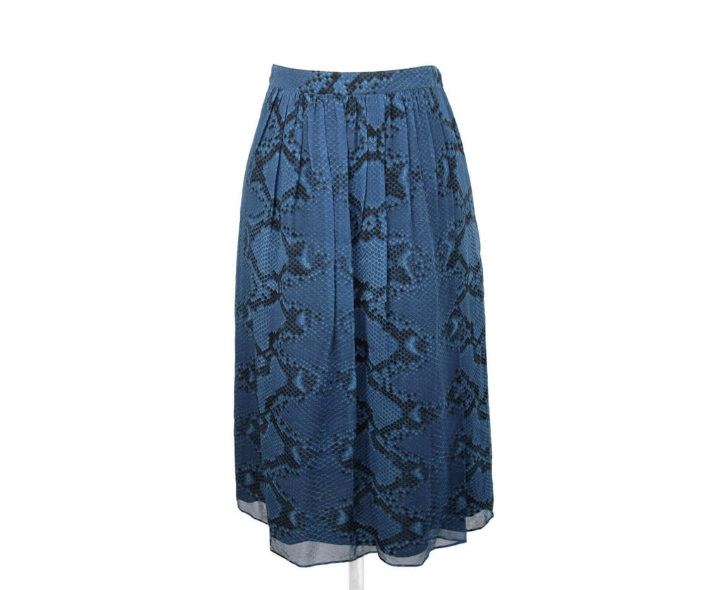 burberry blue pleated skirt