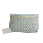 Jimmy Choo Zena Blue Leather Clutch Bag (Pre-Owned)