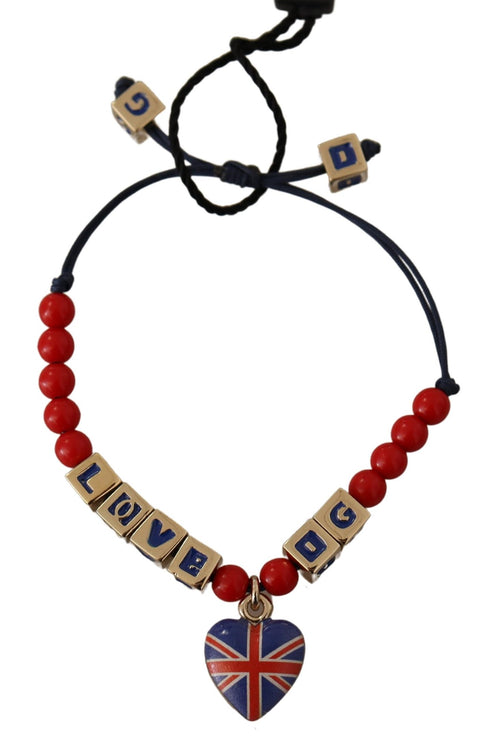 Dolce & Gabbana Elegant Blue, Red Glass & Zama Women's Bracelet