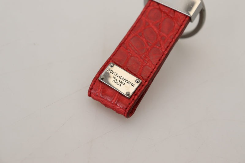 Dolce & Gabbana Chic Red Leather Keychain & Charm Women's Accessory