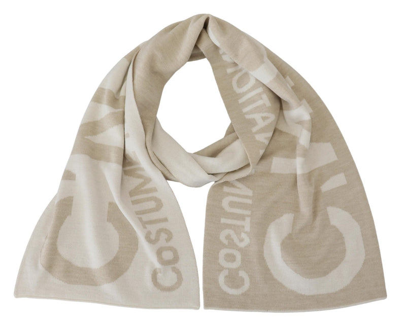 Costume National Elegant Beige Wool-Blend Scarf Women's Wrap