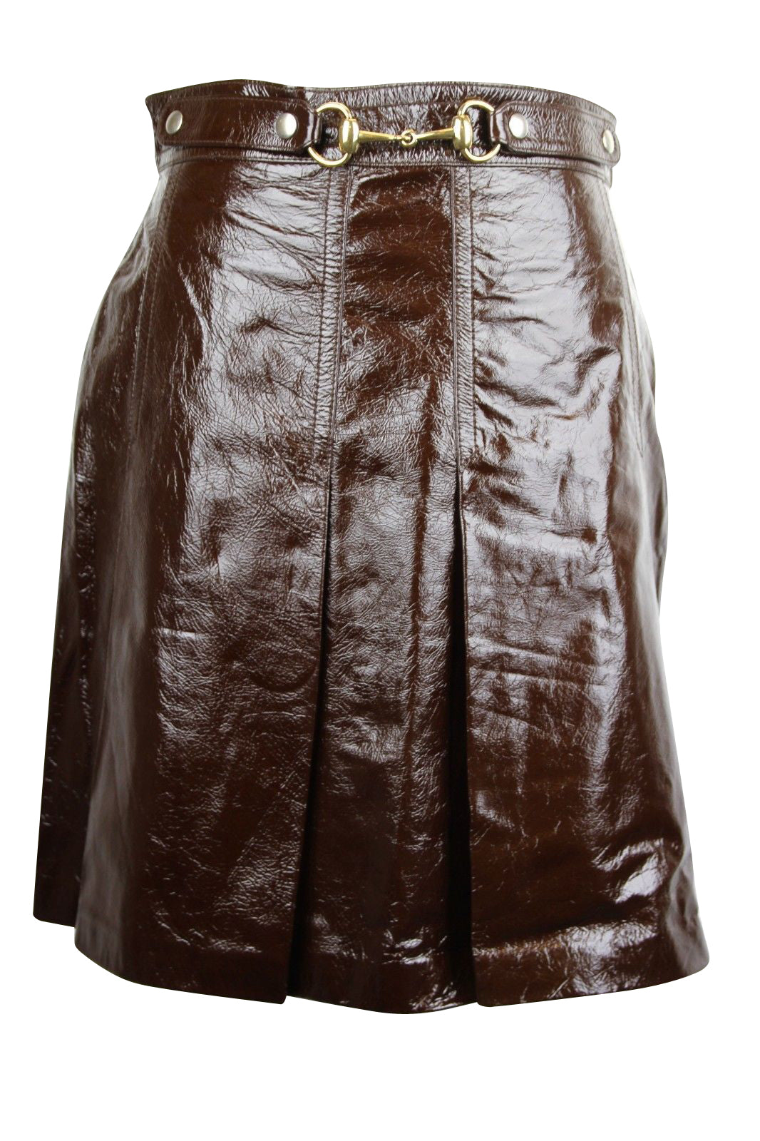 Gucci leather pleated skirt hotsell