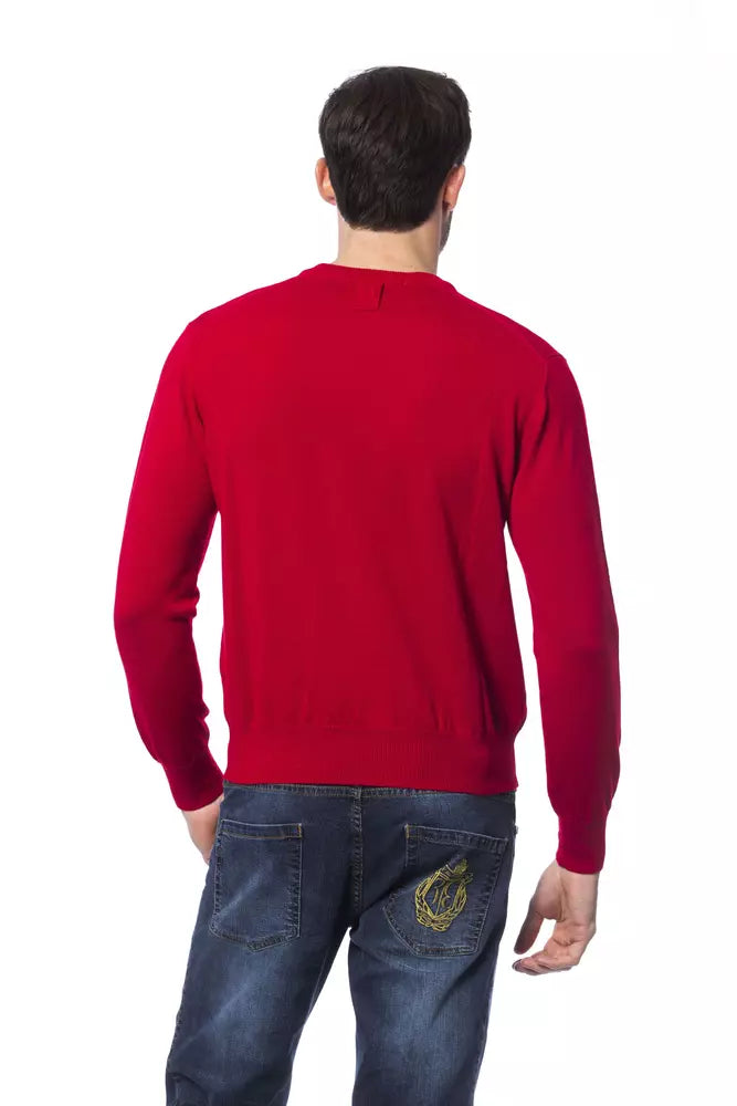 Billionaire Italian Couture Red Merino Wool Men Men's Sweater