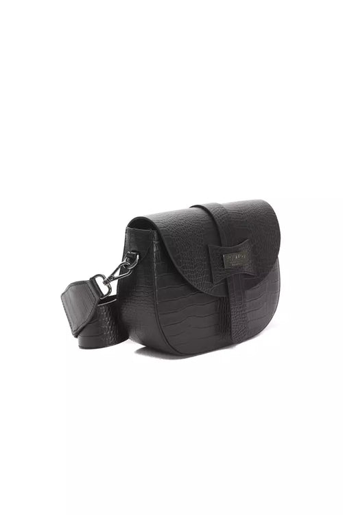 Pompei Donatella Black Leather Women Crossbody Women's Bag