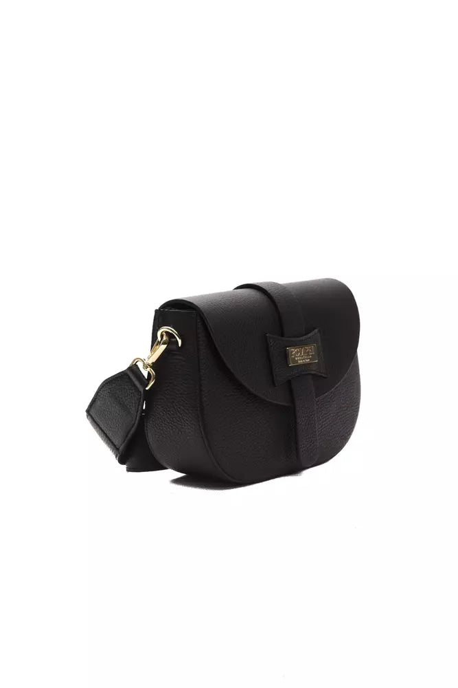 Pompei Donatella Black Leather Women Crossbody Women's Bag