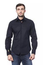 Billionaire Italian Couture Blue Cotton Men Men's Shirt