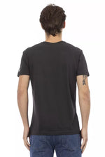 Trussardi Action Sleek V-Neck Tee with Front Men's Print