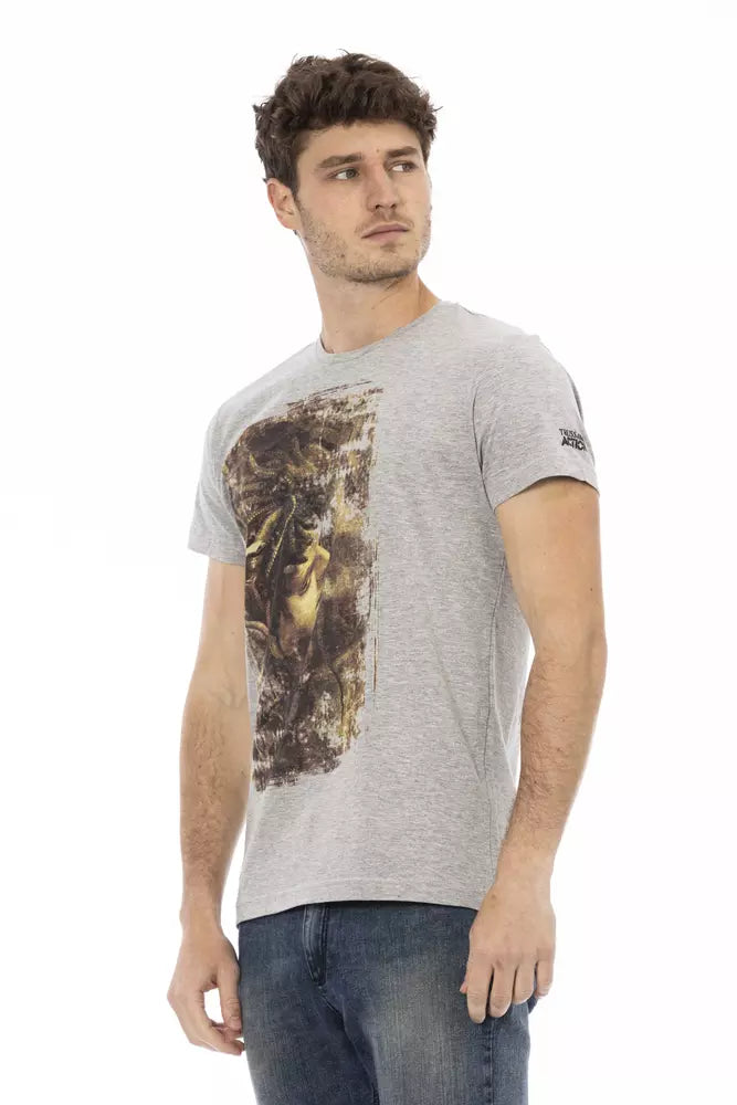 Trussardi Action Gray Cotton Men Men's T-Shirt