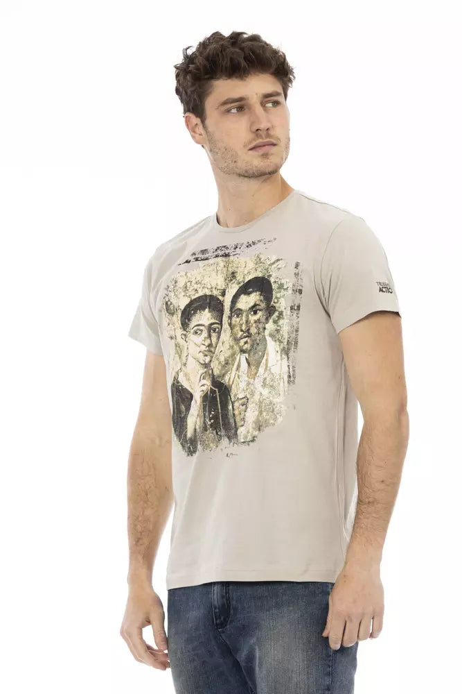 Trussardi Action Beige Cotton Men Men's T-Shirt