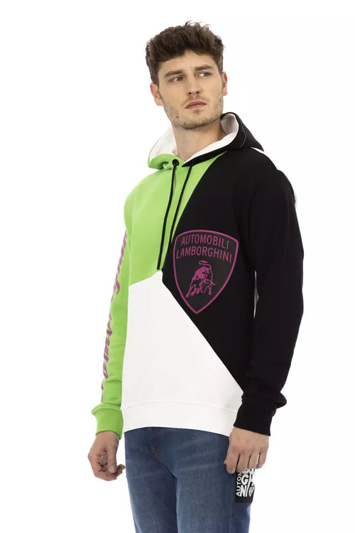 Automobili Lamborghini White Cotton Men Hooded Men's Sweater