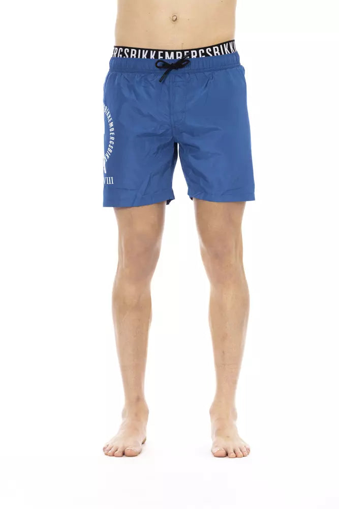 Bikkembergs Blue Polyester Men Swim Men's Short