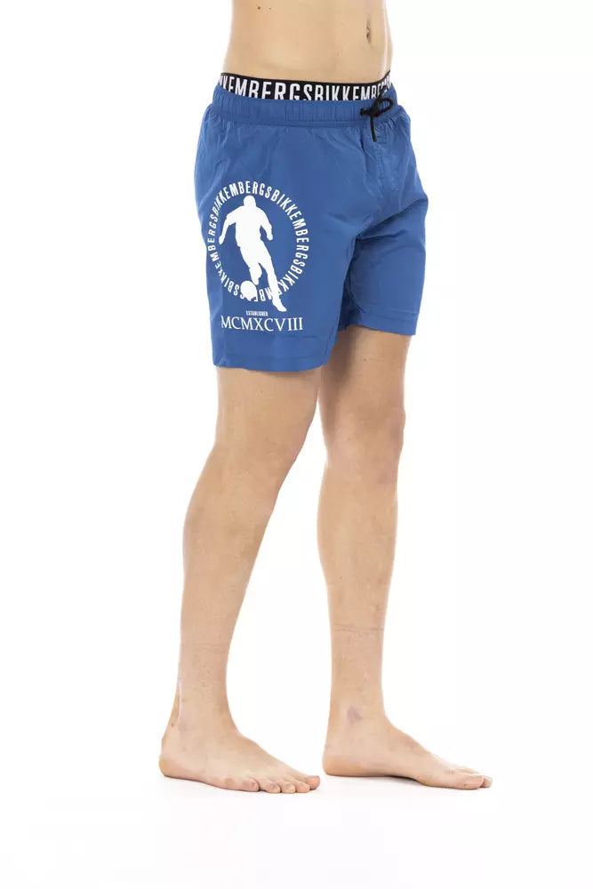 Bikkembergs Blue Polyester Men Swim Men's Short