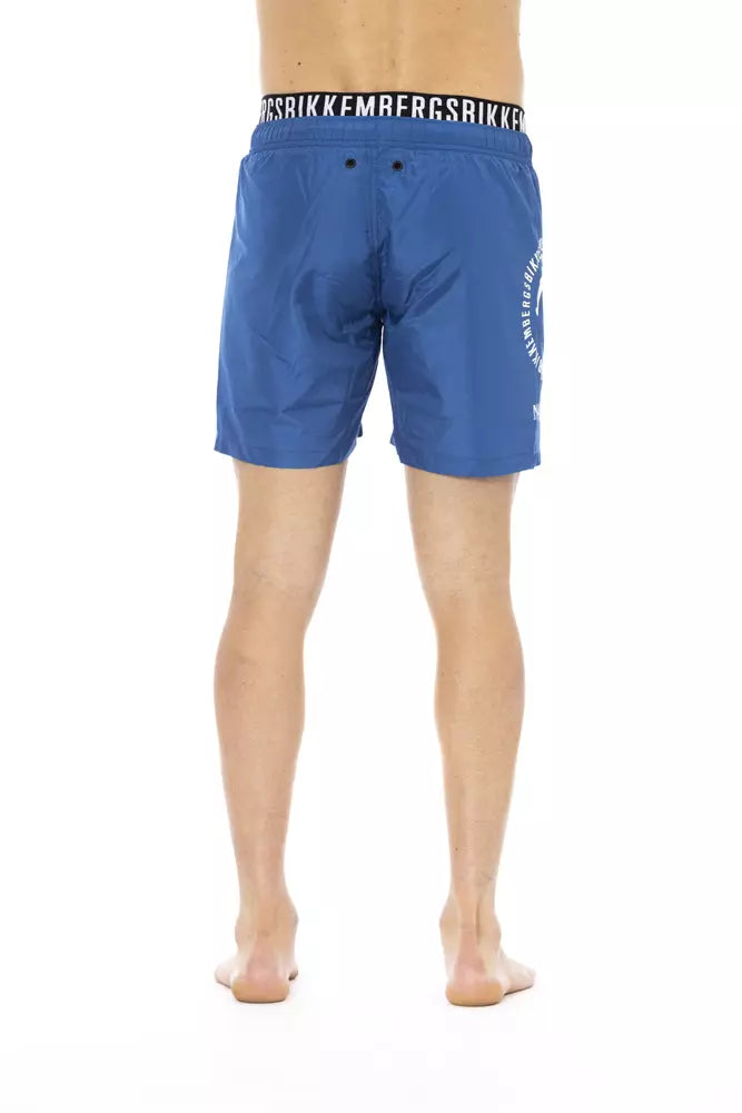 Bikkembergs Blue Polyester Men Swim Men's Short