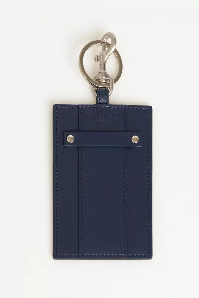 Trussardi Blue Leather Men Men's Keychain