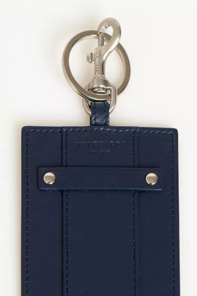 Trussardi Blue Leather Men Men's Keychain