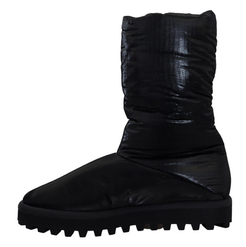 Dolce & Gabbana Elegant Mid-Calf Boots in Black Men's Polyester