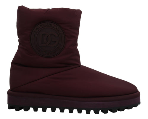 Dolce & Gabbana Elegant Bordeaux Mid Calf Men's Boots