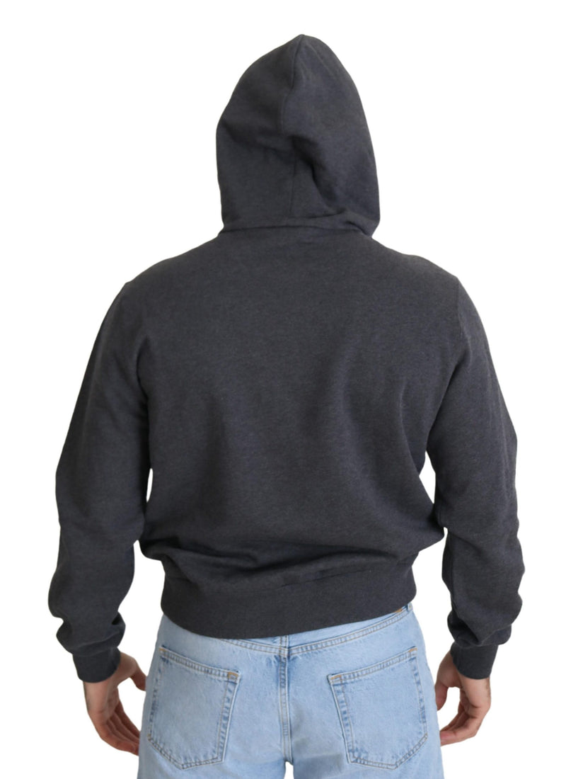 Dolce & Gabbana Elegant Grey Cotton Hooded Men's Sweatshirt